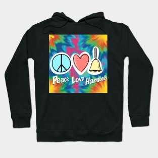 Tie-Dye Peace Love Handbells Hoodie